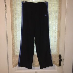 2 pairs adidas pants black/blue/purple size large
